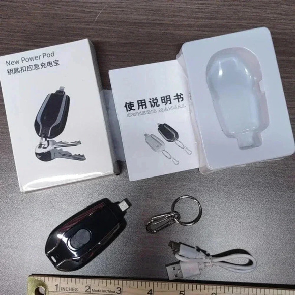 Key Fob Power Bank Type C Charger Keychain - Picture 1 of 7